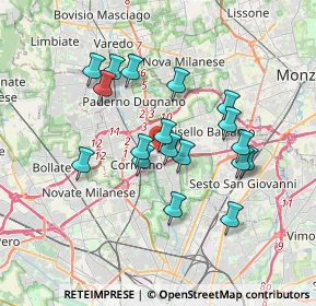 Mappa Via Ticino, 20095 Cusano Milanino MI, Italia (3.08889)