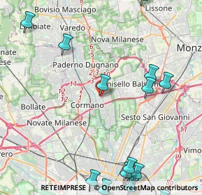 Mappa Via Ticino, 20095 Cusano Milanino MI, Italia (6.08857)