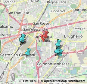 Mappa Via Ciro Menotti, 20093 Cologno Monzese MI, Italia (1.66727)