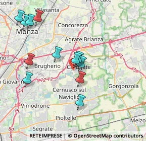 Mappa Via Guido Rossa, 20061 Carugate MI, Italia (3.8975)