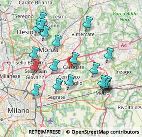 Mappa Via Guido Rossa, 20061 Carugate MI, Italia (7.718)