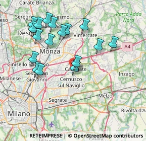 Mappa Via Guido Rossa, 20061 Carugate MI, Italia (7.91353)