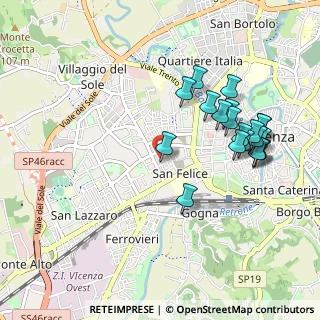 Mappa Via Edmondo de Amicis, 36100 Vicenza VI, Italia (1.0125)