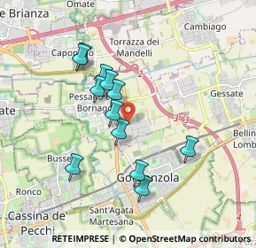 Mappa Via John Fitzgerald Kennedy, 20060 Pessano Con Bornago MI, Italia (1.58167)