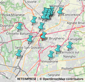 Mappa Via Cesare Battisti, 20093 Cologno Monzese MI, Italia (3.85833)