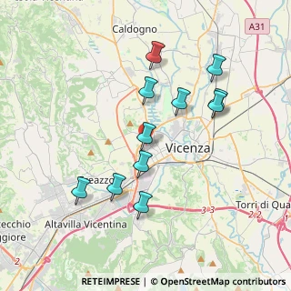 Mappa Via Cavalieri di Vittorio Veneto, 36100 Vicenza VI, Italia (3.57545)