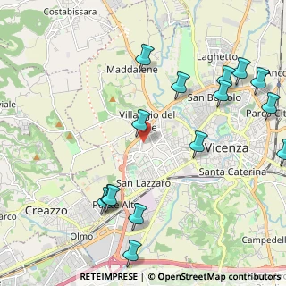 Mappa Via Cavalieri di Vittorio Veneto, 36100 Vicenza VI, Italia (2.624)