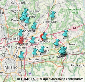 Mappa Via Sant'Andrea, 20061 Carugate MI, Italia (7.7665)