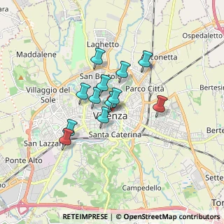 Mappa Stradella del Teatro Olimpico, 36100 Vicenza VI, Italia (1.22583)