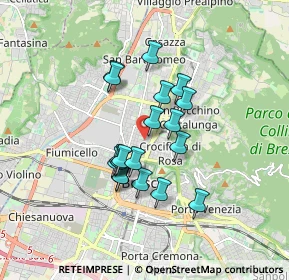 Mappa Via Francesco Rismondo, 25128 Brescia BS, Italia (1.33105)