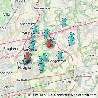 Mappa , 20060 Pessano Con Bornago MI, Italia (3.46889)