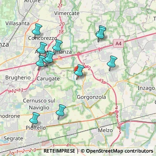 Mappa , 20060 Pessano Con Bornago MI, Italia (4.34167)