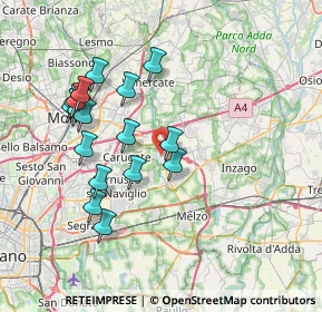 Mappa , 20060 Pessano Con Bornago MI, Italia (7.27059)