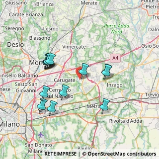 Mappa , 20060 Pessano Con Bornago MI, Italia (7.29357)