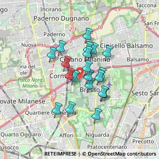 Mappa Via Luigi Cadorna, 20032 Cormano MI, Italia (1.352)