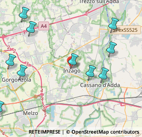 Mappa Via Pilastrello, 20065 Inzago MI, Italia (5.75667)