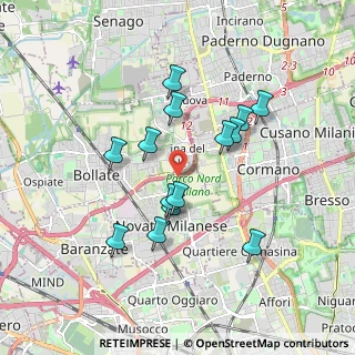 Mappa Via per Novate, 20026 Bollate MI, Italia (1.60143)