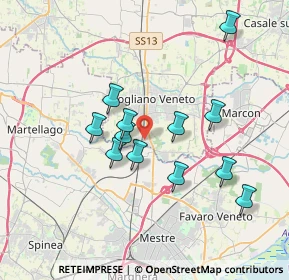 Mappa Via C. Poerio, 31021 Mogliano Veneto TV, Italia (3.21583)