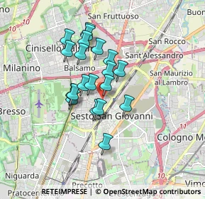 Mappa Carrefour Market Sesto Picardi Via F.LLI, 20099 Sesto San Giovanni MI, Italia (1.319)