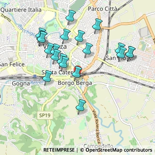 Mappa Via d. Longhi, 36100 Vicenza VI, Italia (1.021)