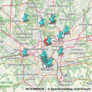 Mappa Via de Gatti Simone, 20091 Bresso MI, Italia (7.13857)