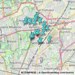 Mappa Via Timavo, 20099 Milano MI, Italia (1.215)
