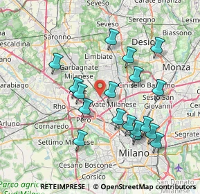 Mappa Via Risorgimento, 20021 Bollate MI, Italia (7.28889)