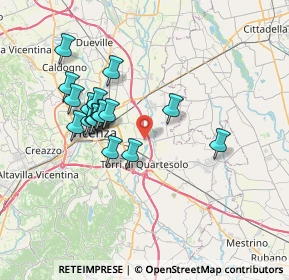 Mappa Via Monte Carso, 36040 Torri di Quartesolo VI, Italia (6.46176)