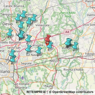 Mappa Via Isonzo, 20060 Pessano Con Bornago MI, Italia (9.3625)