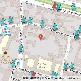 Mappa Via San Severino Boezio, 27100 Pavia PV, Italia (0.09583)