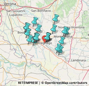 Mappa 37045 Legnago VR, Italia (9.9235)