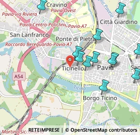 Mappa Via Eredi Farina, 27100 Pavia PV, Italia (1.09667)