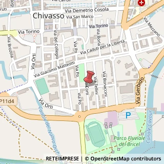 Mappa Via corti 5, 10034 Chivasso, Torino (Piemonte)