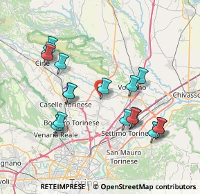 Mappa Via S. Francesco al Campo, 10040 Leini TO, Italia (7.67118)