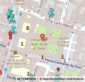 Mappa Palazzo Centrale dell'Università, 27100 Pavia PV, Italia (0.1405)