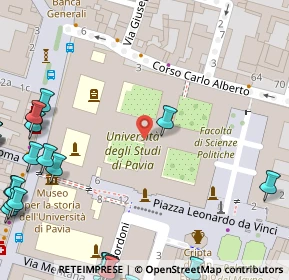 Mappa Palazzo Centrale dell'Università, 27100 Pavia PV, Italia (0.0963)