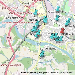 Mappa Via Giacomo Franchi, 27100 Pavia PV, Italia (1.001)