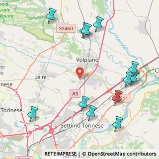 Mappa Via Torino, 10088 Volpiano TO, Italia (5.3625)