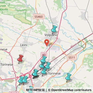 Mappa Via Torino, 10088 Volpiano TO, Italia (6.21538)