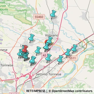 Mappa Via Torino, 10088 Volpiano TO, Italia (3.8975)
