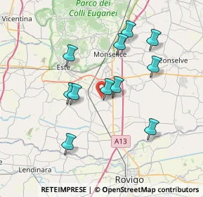 Mappa Via Fratelli Cervi, 35047 Solesino PD, Italia (6.76909)