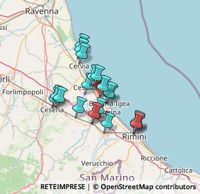 Mappa Via Cartesio, 47042 Cesenatico FC, Italia (9.9875)