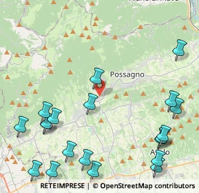 Mappa Via Montegrappa, 31017 Pieve del Grappa TV, Italia (5.762)