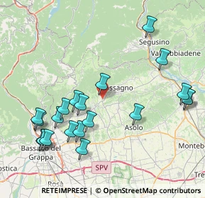 Mappa Via Montegrappa, 31017 Pieve del Grappa TV, Italia (8.989)