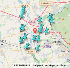 Mappa Via Guglielmo Marconi, 34070 Turriaco GO, Italia (3.355)