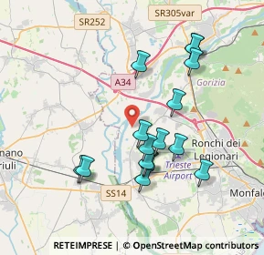 Mappa Via Guglielmo Marconi, 34070 Turriaco GO, Italia (3.51)