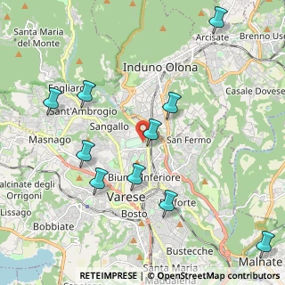 Mappa Via Enrico Butti, 21100 Varese VA, Italia (2.54182)
