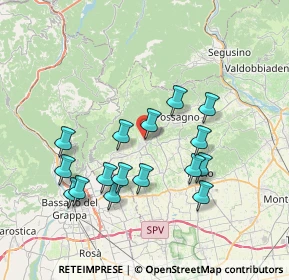 Mappa Via M. del Cavolo, 31017 Crespano del Grappa TV, Italia (7.01125)