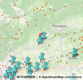 Mappa Via S. Pancrazio, 31017 Crespano del Grappa TV, Italia (6.9615)