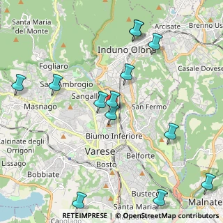 Mappa Via Galileo Ferraris, 21100 Varese VA, Italia (2.47615)